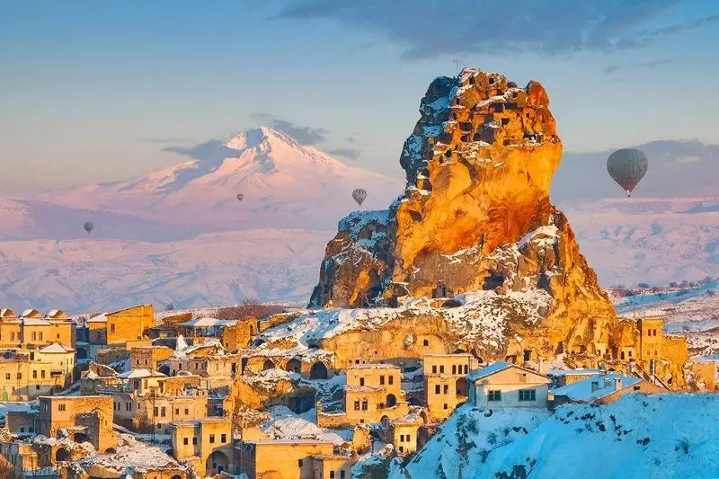 Ortahisar Cappadocia in winter